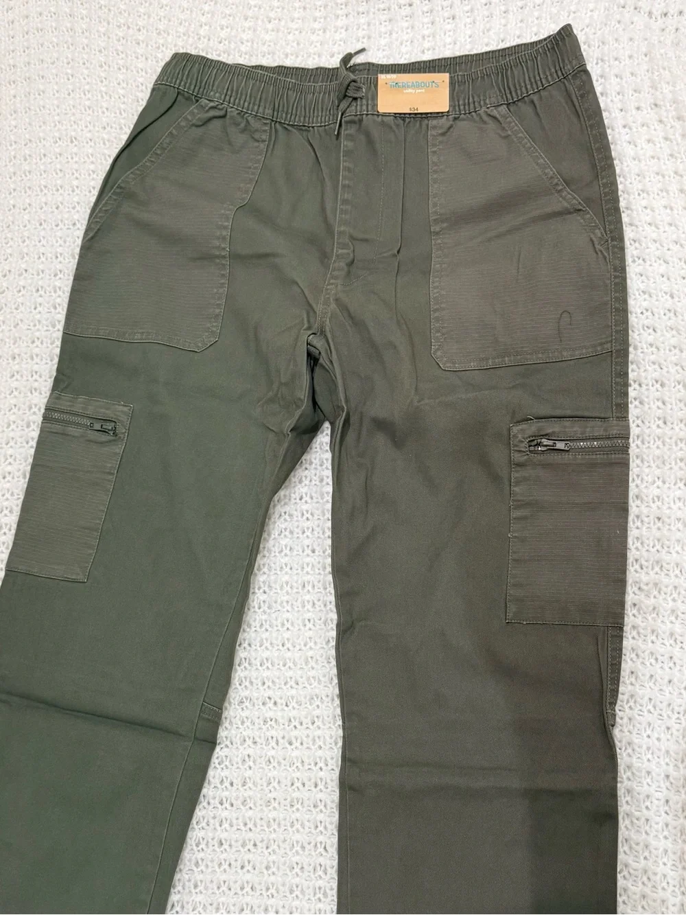 Thereabouts boys Pull-On Adjustable Waist Straight Cargo Pants in Olive size xl